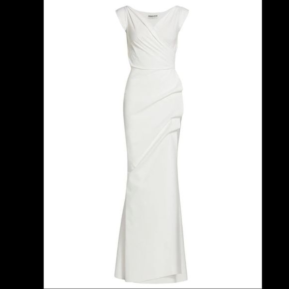 Chiara Boni La Petite Robe Egea Cap-Sleeve Jersey Gown - Picture 2 of 7